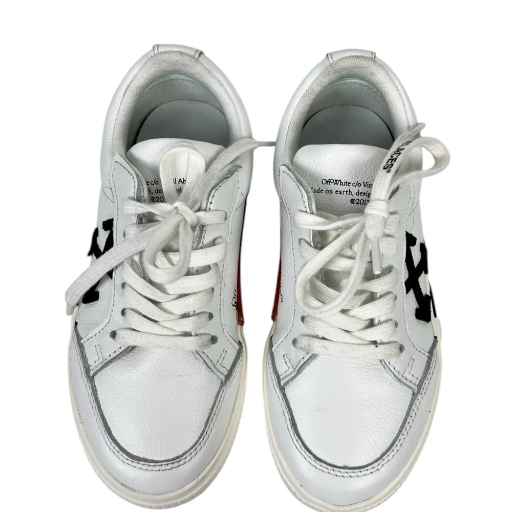 Off-White Unisex Kid's White Low Top Vulcanized Sneaker Shoe Sz EU 30 Boys Girls